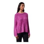 Zijde/Kasjmier Crew Neck Bell Sleeve Trui Massimo Alba , Pink , Dames