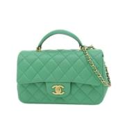 Pre-owned Leather chanel-bags Chanel Vintage , Green , Dames