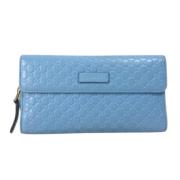 Pre-owned Leather wallets Gucci Vintage , Blue , Dames