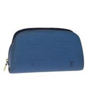 Pre-owned Leather pouches Louis Vuitton Vintage , Blue , Dames