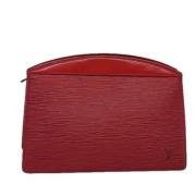 Pre-owned Leather clutches Louis Vuitton Vintage , Red , Dames