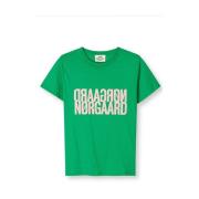 Groene Logo Print T-shirt Trenda P Mads Nørgaard , Green , Dames