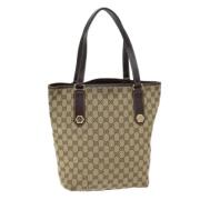 Pre-owned Canvas totes Gucci Vintage , Beige , Dames