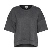 Donkergrijze Sweat Blouse Top My Essential Wardrobe , Gray , Dames