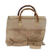 Pre-owned Suede totes Gucci Vintage , Beige , Dames