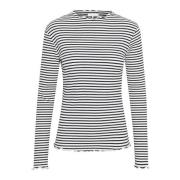 Gestreepte longsleeve top met ruchedetails Karen by Simonsen , Multico...