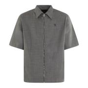 Shirt met Korte Mouwen en Kraag Givenchy , Gray , Heren