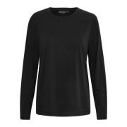 Losvallende Longsleeve Top Zwart Soaked in Luxury , Black , Dames