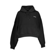 Zwarte Katoenen Hoodie met Logo Napapijri , Black , Dames