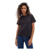 Klassieke Zwarte Tee Top InWear , Black , Dames