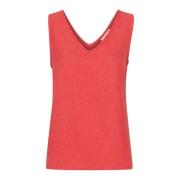 Mouwloze Tanktop Blouse Cayenne Kaffe , Red , Dames