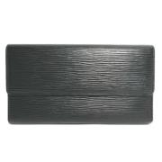 Pre-owned Leather wallets Louis Vuitton Vintage , Black , Dames