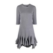 Gerimpelde Zoom Midi Jurk Givenchy , Gray , Dames