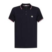 Polo met logo Moncler , Blue , Heren