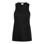 Mouwloze Katoenen Top Lounge Nine , Black , Dames