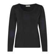 Eenvoudige Lange Mouw Blouse Masai , Black , Dames