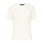 Gebroken Wit Geborduurde Tee Top Soaked in Luxury , White , Dames