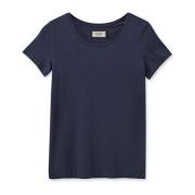 Biologisch Navy Tee Top MOS Mosh , Blue , Dames