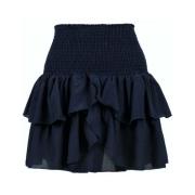 Navy Blue Frill Mini Rok Neo Noir , Blue , Dames