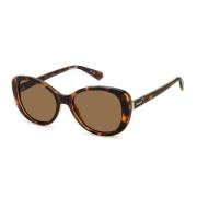 Butterfly Style Polarized Sunglasses Polaroid , Brown , Dames