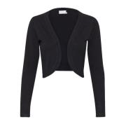 Zwart Diep Gebreid Bolero Astrid Kaffe , Black , Dames