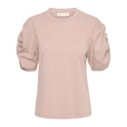 Geweven Trim Tshirt Top Dusty Blush InWear , Pink , Dames