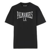 Klassieke College Tee Zwart Palm Angels , Black , Heren