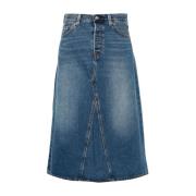 Blauwe Denim A-Lijn Rok Levi's , Blue , Dames