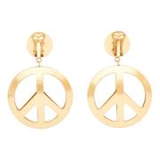 Gouden Clip Oorbellen Moschino , Beige , Dames