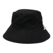 Zwarte Unisex Katoenen Hoed met Logo A.p.c. , Black , Heren