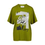 Tom Cartoon Print Katoenen T-shirt Iceberg , Green , Dames