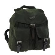 Pre-owned Nylon backpacks Prada Vintage , Green , Dames