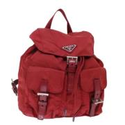 Pre-owned Nylon backpacks Prada Vintage , Red , Dames