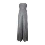 Elegante Geplooide Jumpsuit Antraciet Kaos , Gray , Dames