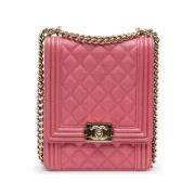 Pre-owned Leather chanel-bags Chanel Vintage , Pink , Dames