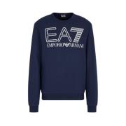 Navy Blue Sweatshirt Herfst/Winter 2023/2024 Emporio Armani EA7 , Blue...