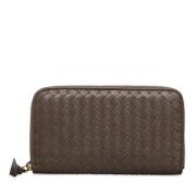 Pre-owned Leather wallets Bottega Veneta Vintage , Brown , Dames