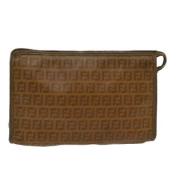 Pre-owned Canvas clutches Fendi Vintage , Beige , Dames