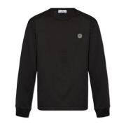 T-shirt met logo patch Stone Island , Black , Heren