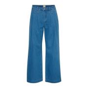 Wijde Pijp Hoge Taille Broek Medium Blauw My Essential Wardrobe , Blue...