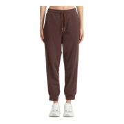 Elastische taille joggers met logo Emporio Armani EA7 , Brown , Dames