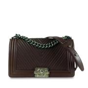 Pre-owned Leather shoulder-bags Chanel Vintage , Brown , Dames