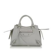 Pre-owned Leather handbags Balenciaga Vintage , Gray , Dames