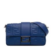 Pre-owned Leather crossbody-bags Fendi Vintage , Blue , Dames