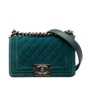 Pre-owned Velvet shoulder-bags Chanel Vintage , Green , Dames