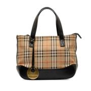 Pre-owned Leather handbags Burberry Vintage , Brown , Dames