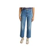 Hoge Taille Jeans met Knoopsluiting Sessun , Blue , Dames