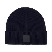 Gebreide Wol Beanie Hoed C.p. Company , Blue , Heren