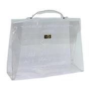 Pre-owned Vinyl handbags Hermès Vintage , White , Dames