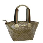 Pre-owned Canvas totes Gucci Vintage , Yellow , Dames